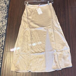 Skies Are Blue Cream High Low Skirt